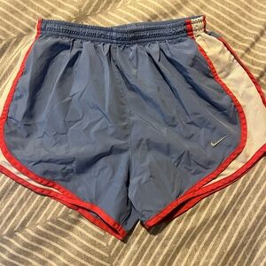 Nike Women's Blue and Red Athletic Shorts